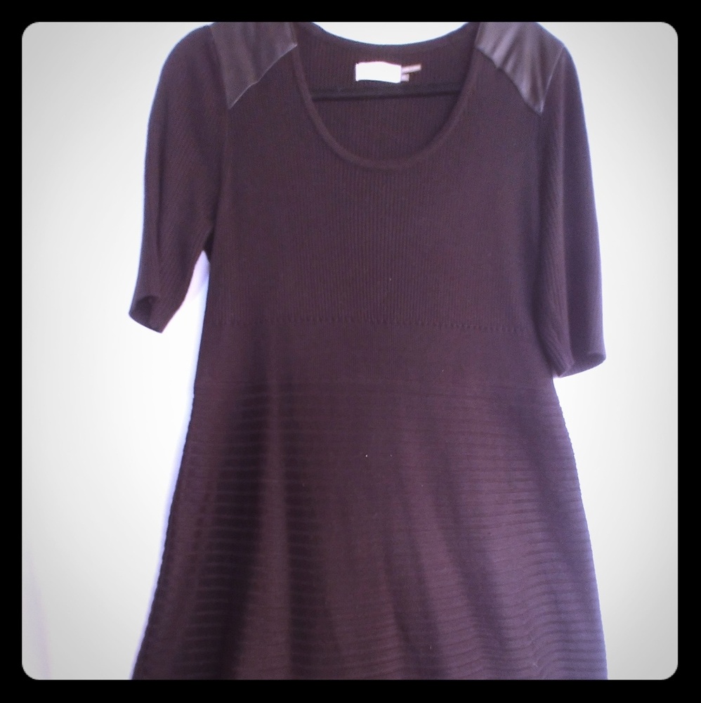 Calvin Klein pre-owned black & faux leather dress